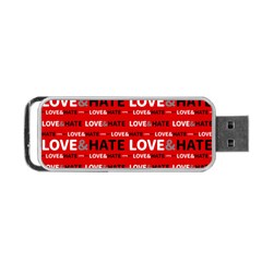 Love And Hate Typographic Design Pattern Portable Usb Flash (one Side) by dflcprintsclothing