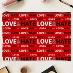 Love And Hate Typographic Design Pattern Cosmetic Bag (XXXL) Front