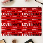 Love And Hate Typographic Design Pattern Cosmetic Bag (XXXL) Back