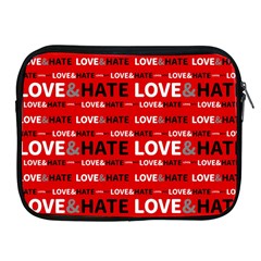 Love And Hate Typographic Design Pattern Apple Ipad 2/3/4 Zipper Cases by dflcprintsclothing