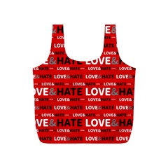 Love And Hate Typographic Design Pattern Full Print Recycle Bag (s)