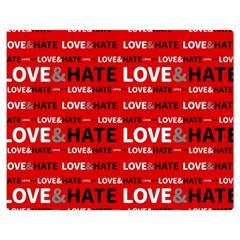 Love And Hate Typographic Design Pattern Double Sided Flano Blanket (medium)  by dflcprintsclothing