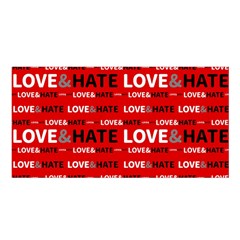 Love And Hate Typographic Design Pattern Satin Shawl by dflcprintsclothing