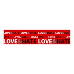 Love And Hate Typographic Design Pattern Velvet Scrunchie by dflcprintsclothing