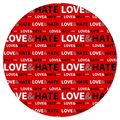 Love And Hate Typographic Design Pattern Round Trivet