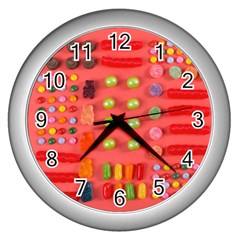 Istockphoto-1211748768-170667a Sweet-treats-candy-knolling-flatlay Backgrounderaser 20220427 131956690 Screenshot 20220515-210318 Wall Clock (silver) by neiceebeazzdesigns