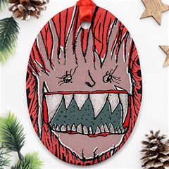 Evil Monster Close Up Portrait Ornament (oval)