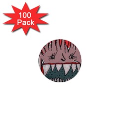 Evil Monster Close Up Portrait 1  Mini Buttons (100 Pack)  by dflcprintsclothing