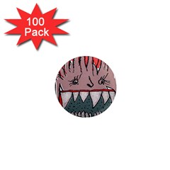 Evil Monster Close Up Portrait 1  Mini Magnets (100 Pack)  by dflcprintsclothing