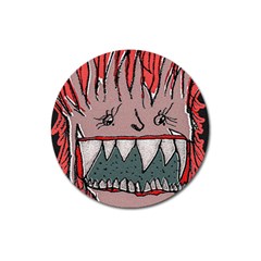 Evil Monster Close Up Portrait Magnet 3  (round) by dflcprintsclothing