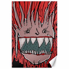 Evil Monster Close Up Portrait Canvas 12  X 18  by dflcprintsclothing