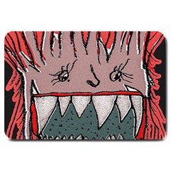 Evil Monster Close Up Portrait Large Doormat 