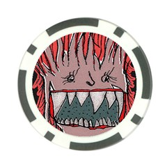 Evil Monster Close Up Portrait Poker Chip Card Guard by dflcprintsclothing