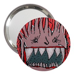 Evil Monster Close Up Portrait 3  Handbag Mirrors by dflcprintsclothing