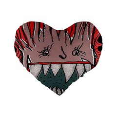 Evil Monster Close Up Portrait Standard 16  Premium Heart Shape Cushions