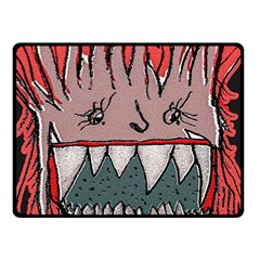 Evil Monster Close Up Portrait Double Sided Fleece Blanket (small)  by dflcprintsclothing