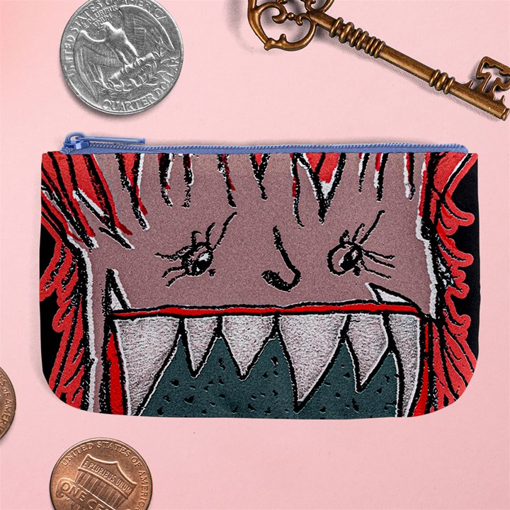 Evil Monster Close Up Portrait Large Coin Purse