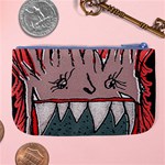 Evil Monster Close Up Portrait Large Coin Purse Back