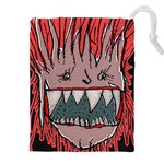 Evil Monster Close Up Portrait Drawstring Pouch (4XL) Front