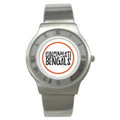 Go Bengals Stainless Steel Watch (slim)