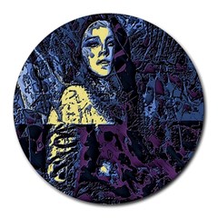 Glitch Witch Ii Round Mousepads by MRNStudios