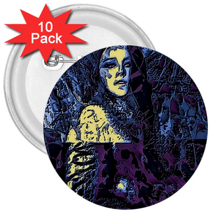 Glitch Witch II 3  Buttons (10 pack) 