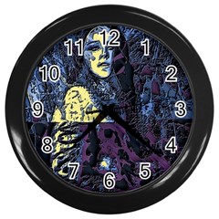 Glitch Witch Ii Wall Clock (black) by MRNStudios