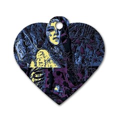 Glitch Witch Ii Dog Tag Heart (one Side) by MRNStudios