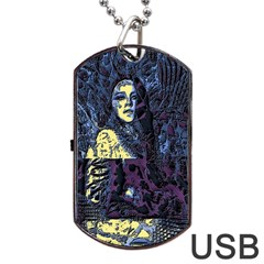 Glitch Witch Ii Dog Tag Usb Flash (two Sides) by MRNStudios