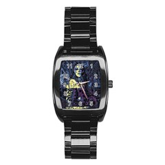 Glitch Witch Ii Stainless Steel Barrel Watch by MRNStudios