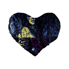 Glitch Witch Ii Standard 16  Premium Flano Heart Shape Cushions by MRNStudios