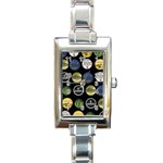 Beer Brands Logo Pattern Rectangle Italian Charm Watch Front