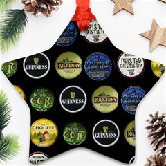 Beer Brands Logo Pattern Ornament (star)