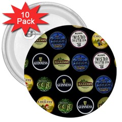 Beer Brands Logo Pattern 3  Buttons (10 Pack)  by dflcprintsclothing