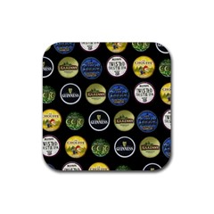 Beer Brands Logo Pattern Rubber Coaster (square) by dflcprintsclothing