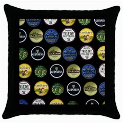 Beer Brands Logo Pattern Throw Pillow Case (black)