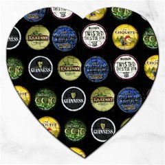 Beer Brands Logo Pattern Jigsaw Puzzle (heart) by dflcprintsclothing