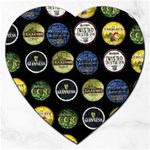 Beer Brands Logo Pattern Jigsaw Puzzle (Heart) Front