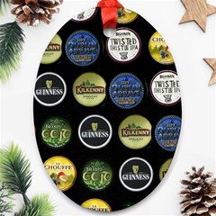 Beer Brands Logo Pattern Oval Ornament (two Sides)