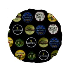 Beer Brands Logo Pattern Standard 15  Premium Round Cushions