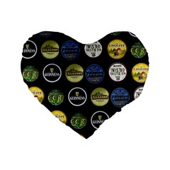 Beer Brands Logo Pattern Standard 16  Premium Heart Shape Cushions by dflcprintsclothing