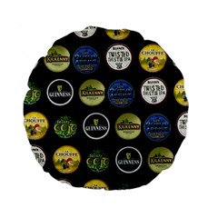 Beer Brands Logo Pattern Standard 15  Premium Flano Round Cushions