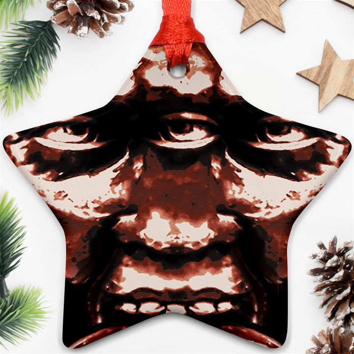 Creepy Head Portrait Artwork Ornament (Star)