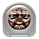 Creepy Head Portrait Artwork Travel Alarm Clock Front