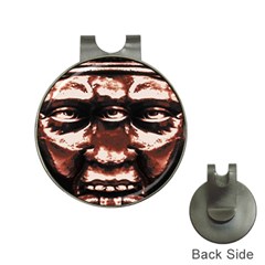 Creepy Head Portrait Artwork Hat Clips With Golf Markers by dflcprintsclothing