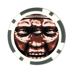 Creepy Head Portrait Artwork Poker Chip Card Guard by dflcprintsclothing