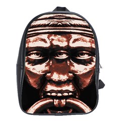 Creepy Head Portrait Artwork School Bag (large) by dflcprintsclothing