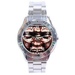 Creepy Head Portrait Artwork Stainless Steel Analogue Watch