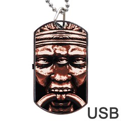 Creepy Head Portrait Artwork Dog Tag Usb Flash (two Sides) by dflcprintsclothing