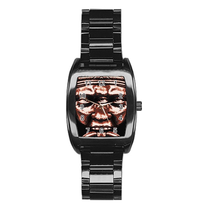 Creepy Head Portrait Artwork Stainless Steel Barrel Watch